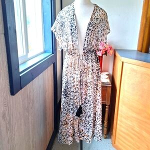 Steve Madden Leopard Print Swimsuit Cover-Up, One Size RN#98077